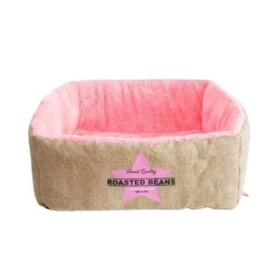 Ferribiella Cuccia per Cani e Gatti Cubotto Juta Imbottito 40X40X15 Rosa
