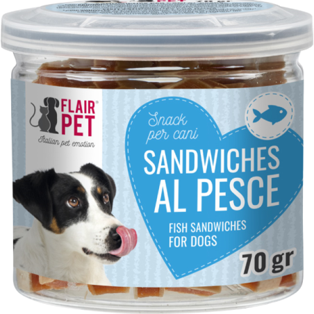 Flair Pet Snack Naturali Mini Sandwiches Tonno e Pollo Barattolino 70 g