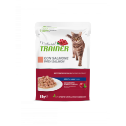 Natural Trainer Cat Adult con Salmone Bocconcini in Salsa Busta 85 g