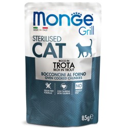 Monge Cat Grill Sterilised con Trota Bocconcini in Jelly Busta 85gr